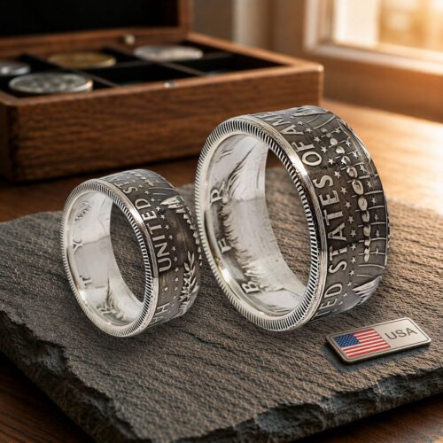 Partnerringe Münzringe Half Dollar USA.