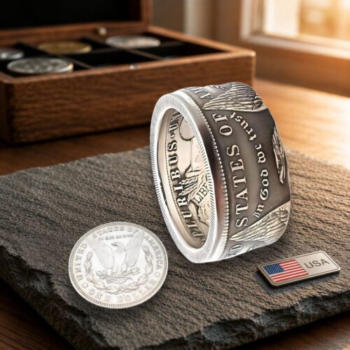 Münzring Morgan Dollar Silber.