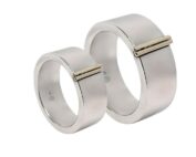 Partner & Eheringe 925er Silber mit 585er Goldsteg