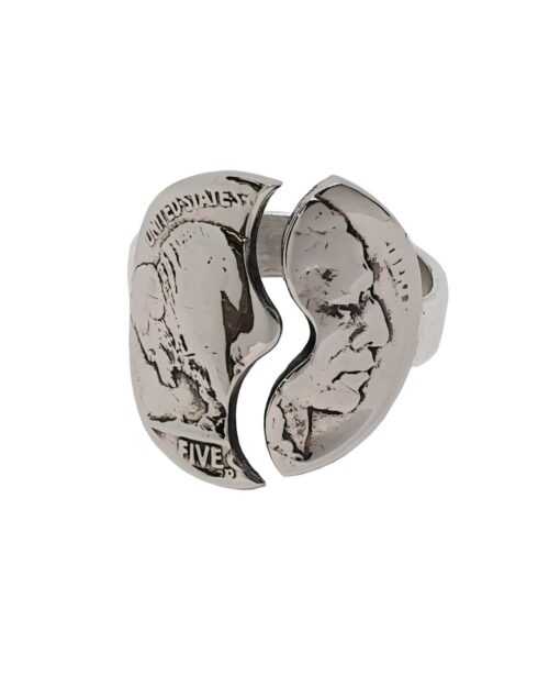Eleganter Ring mit offener Ringschiene aus originaler Buffalo Nickel 5-Cent-Münze