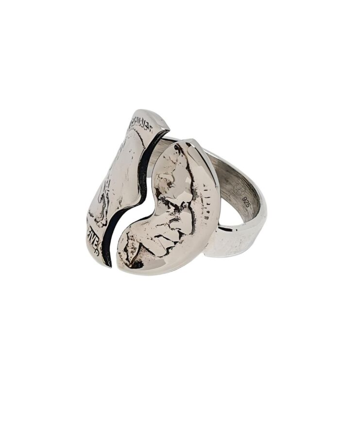 Eleganter Ring mit offener Ringschiene aus originaler Buffalo Nickel 5-Cent-Münze