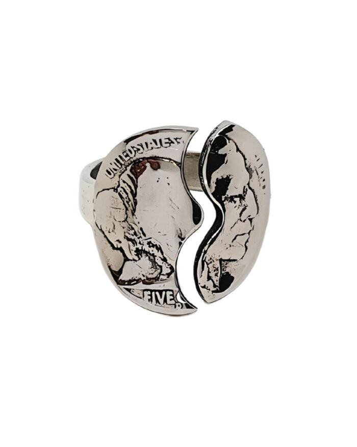Eleganter Ring mit offener Ringschiene aus originaler Buffalo Nickel 5-Cent-Münze