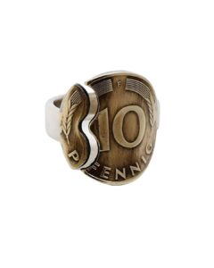 "„Ring mit offenem Design“ Hochwertiger Münzring aus Silber mit original 10-Pfennig-Münze – einzigartiges Schmuckstück"<br>wurde zur Wunschliste hinzugefügt