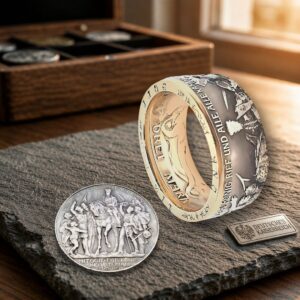 "Münzring Kaiserreich 1913 aus Silber | Handgefertigtes Unikat mit Gravur"<br>wurde zur Wunschliste hinzugefügt