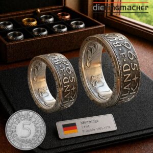 "Partnerringe & Eheringe aus 5-DM-Silbermünzen – handgefertigt mit Wunschjahr"<br>wurde zur Wunschliste hinzugefügt